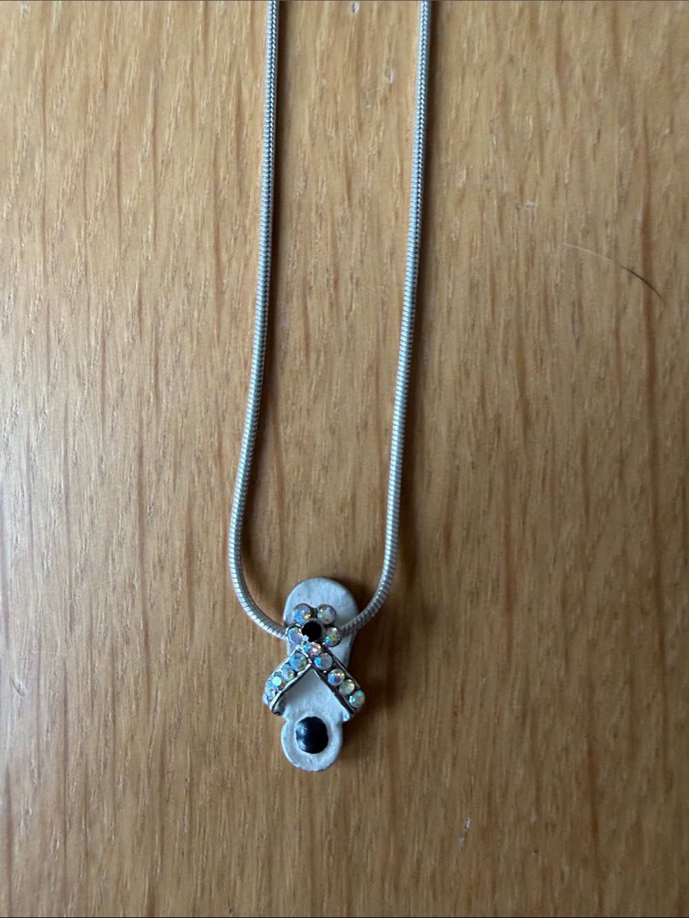 Sterling Silver chain and flip flop necklace